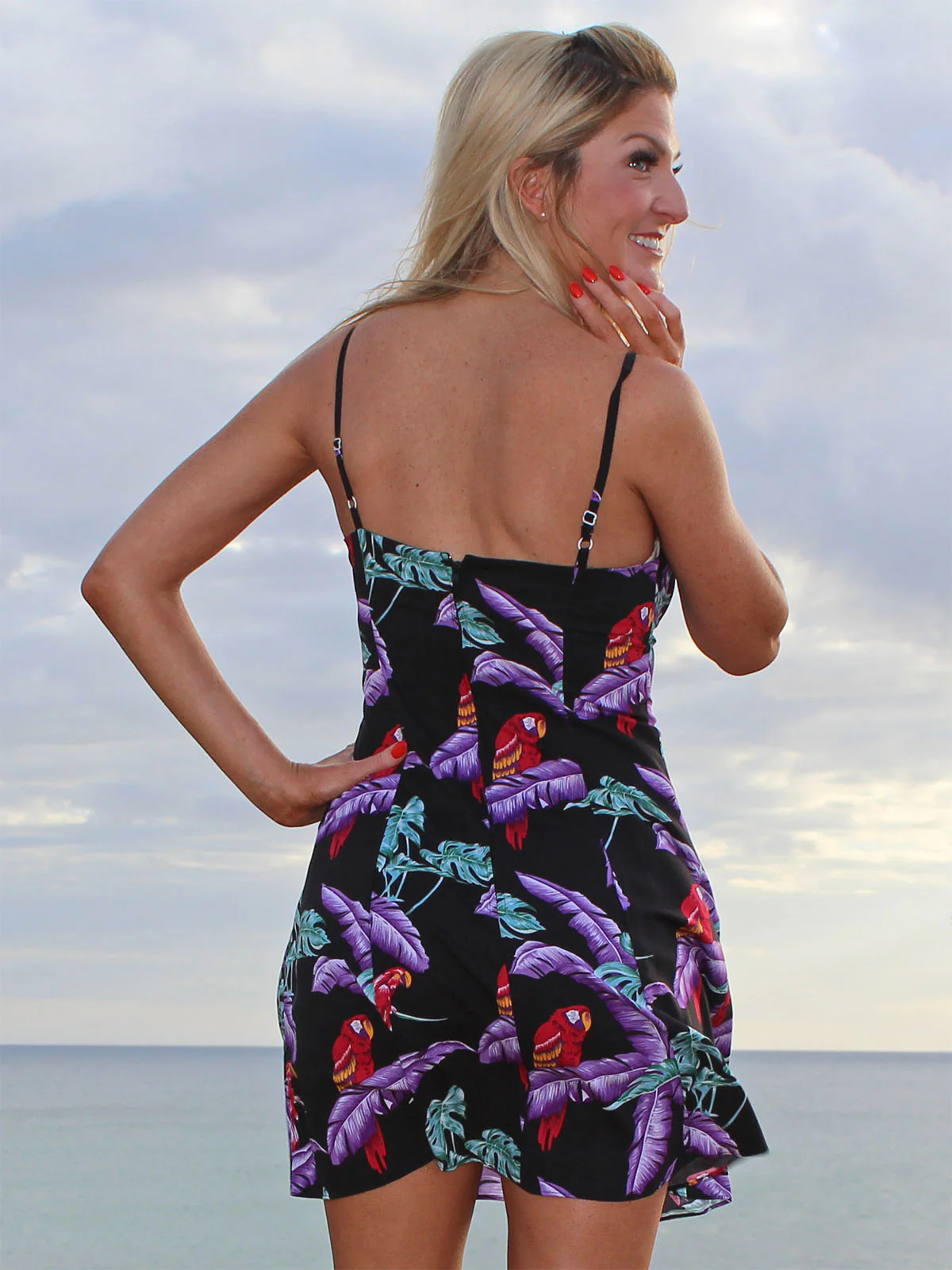 Jungle Bird Magnum PI Black Spaghetti Dress - Image 3