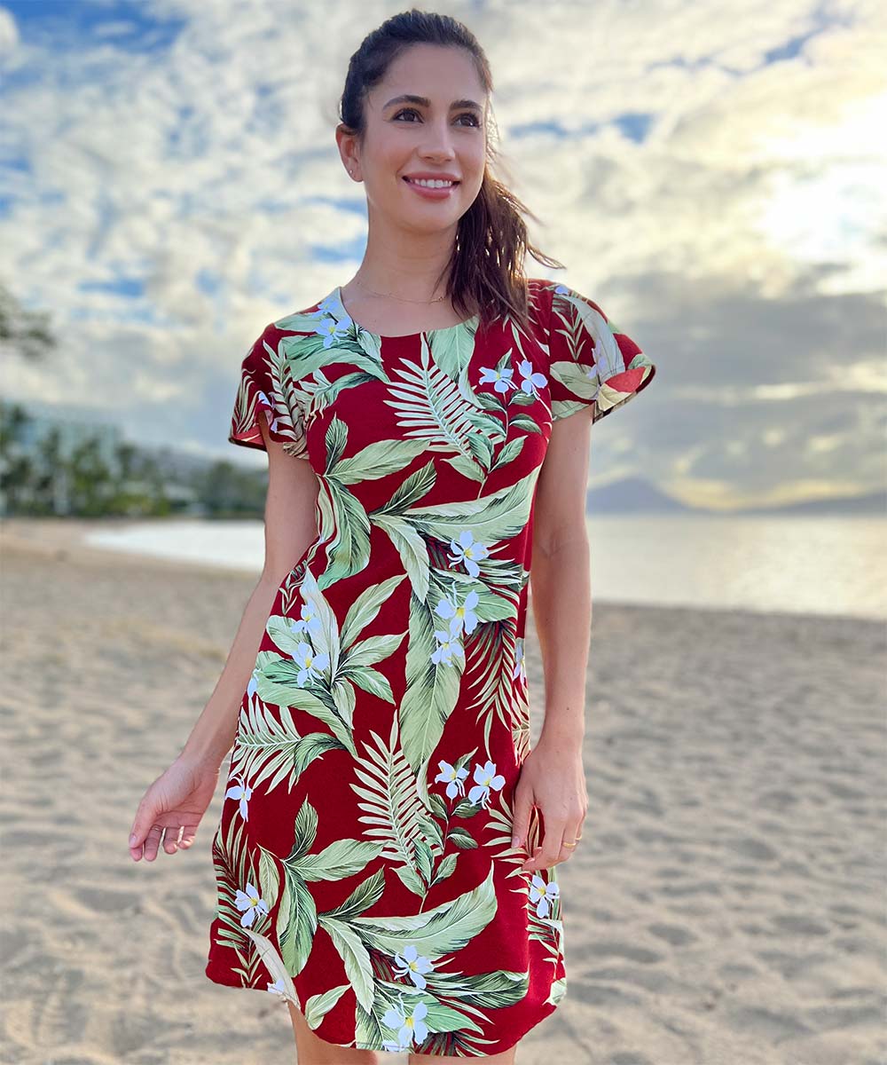 White Ginger Red A-Line Dress with Cap Sleeves - Image 2