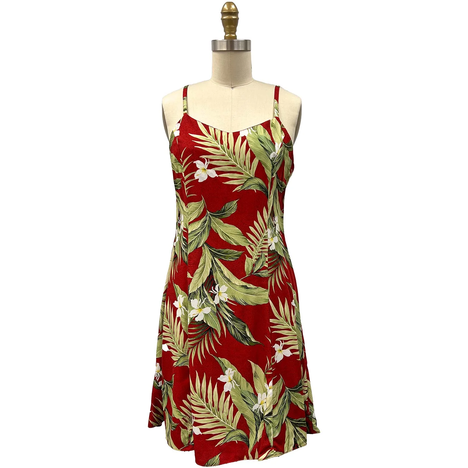 White Ginger Red Spaghetti Dress
