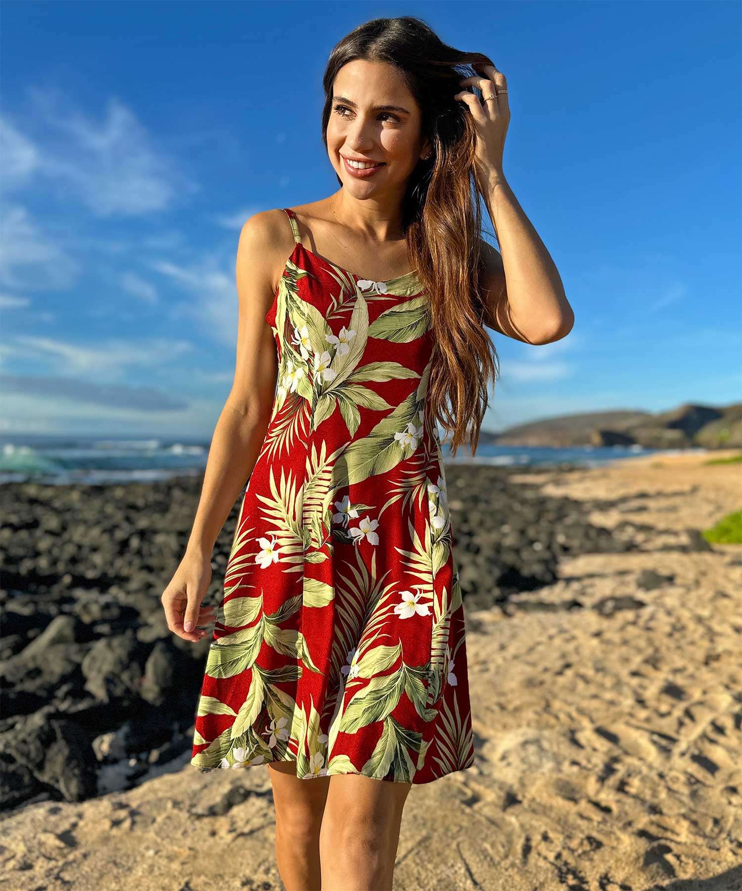 White Ginger Red Spaghetti Dress - Image 2